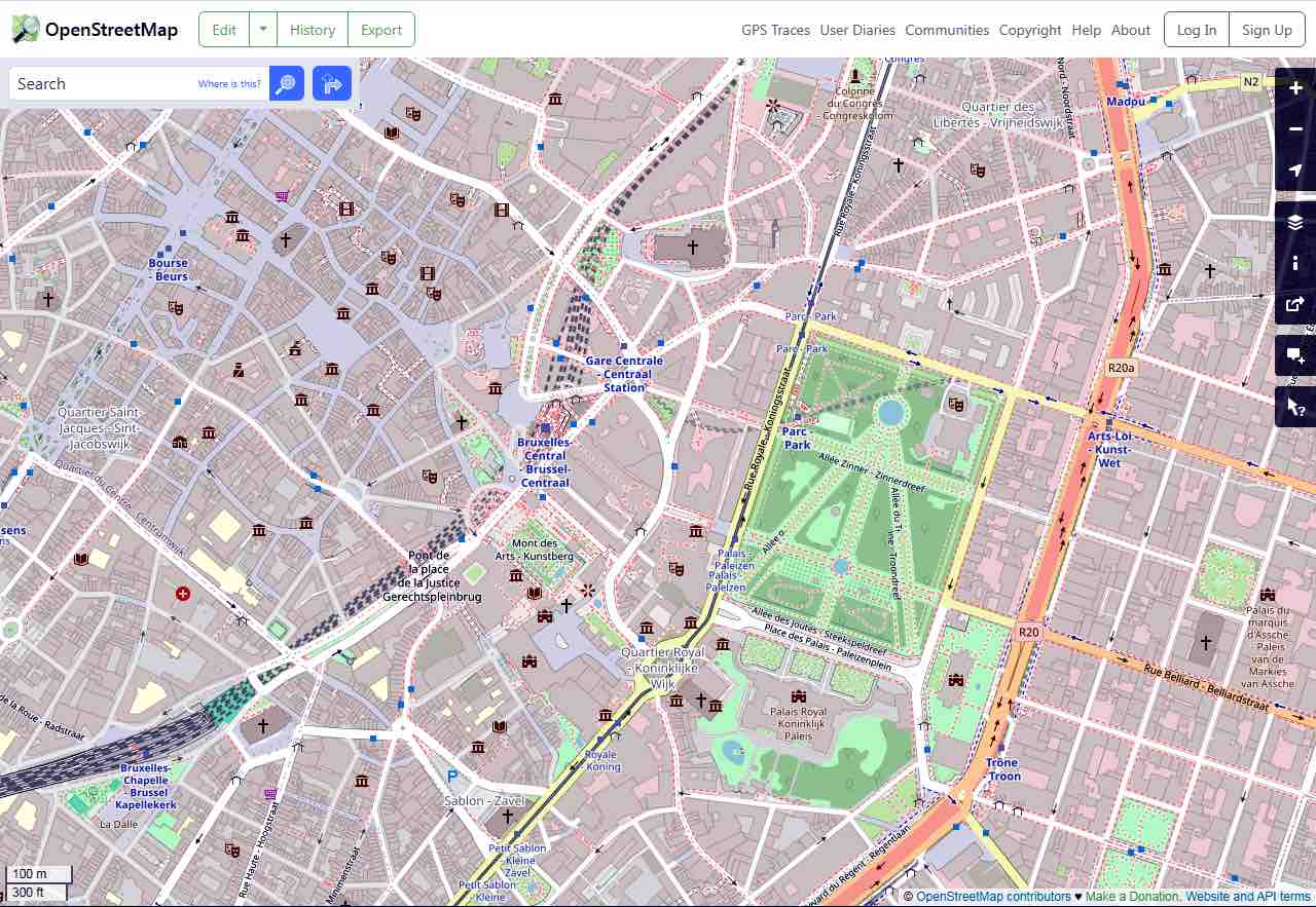 The amazing OpenStreetMap; Screenshot courtesy OpenStreetMapy